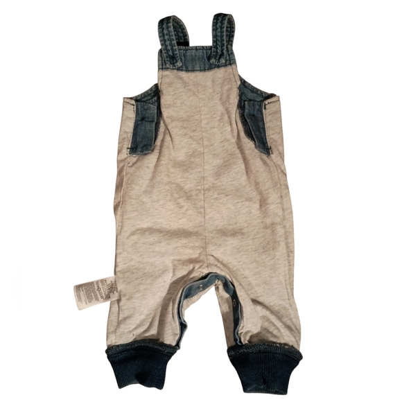 Baby Gap Overalls Blue Denim fully lined in grey Size 3 months Warm and soft - Picture 4 of 9